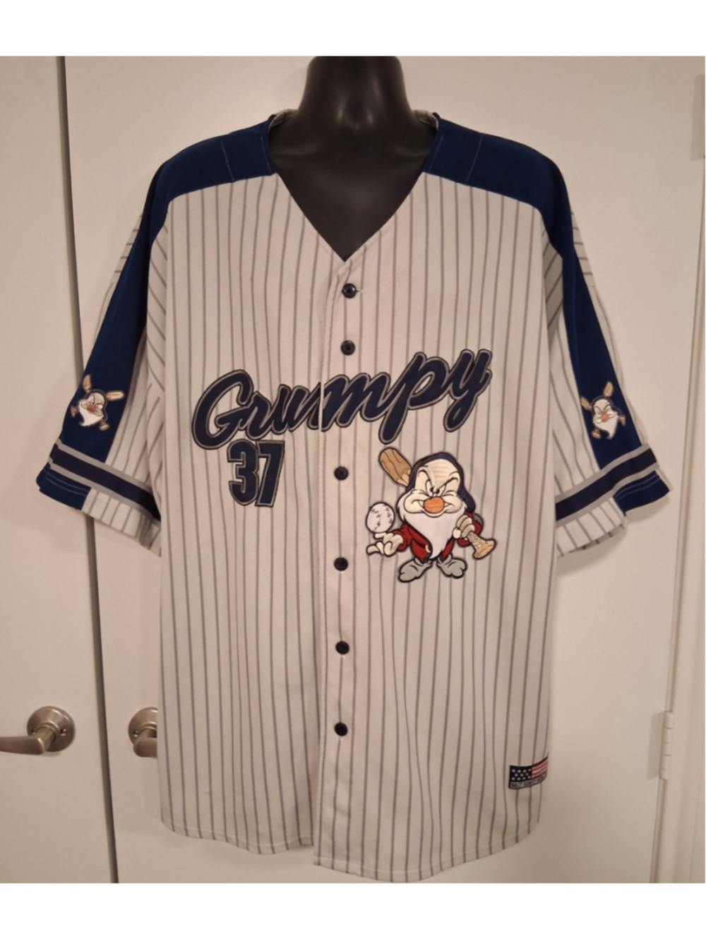 Walt Disney World GRUMPY Adult 2XL Baseball Jersey Stitched XXL